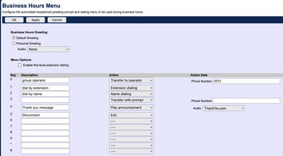 Network Topology and Call Flow - Auto Attendant Menu Configuration