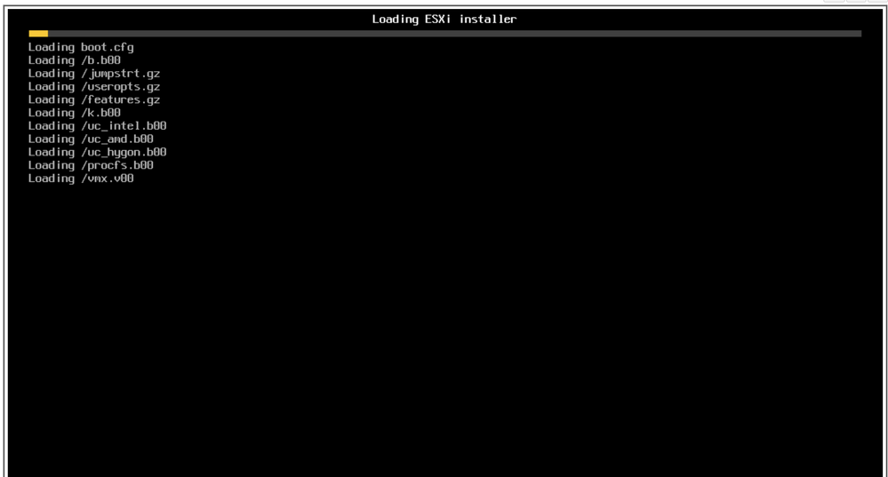 Loading ESXi installer screen