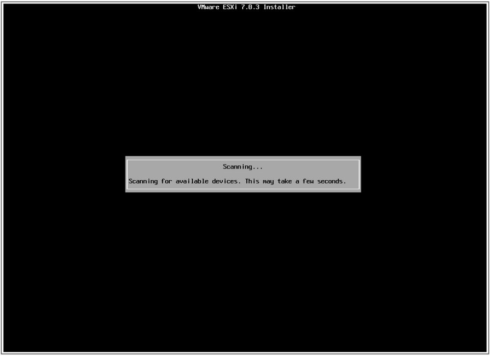 ESXi installer scanning screen