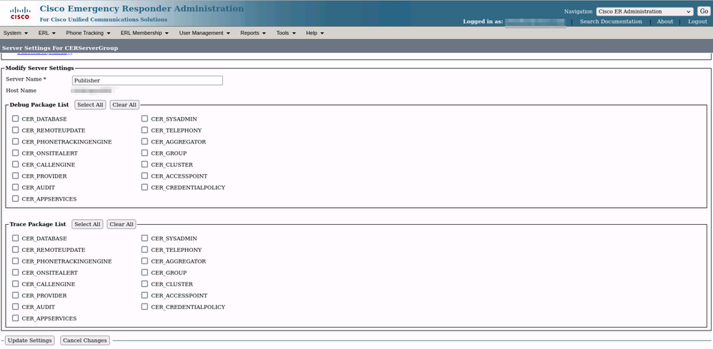 CER Enabling Debugs and Traces