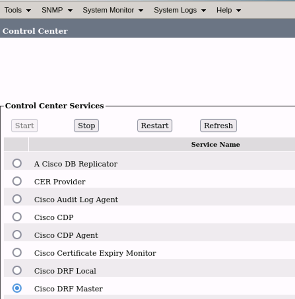 CER Cisco DRF Master Restart