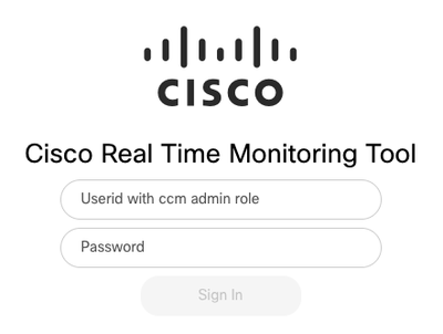 CUCM Web RTMT Log in