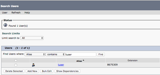 User configuration on Unity Connection