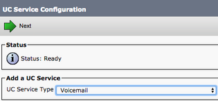 UC Service configuration - Voicemail