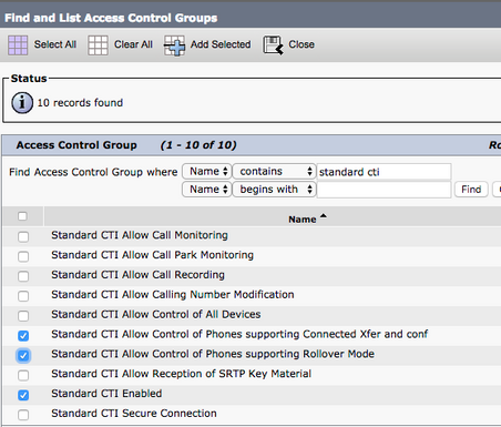 End User configuration - Assigned Roles