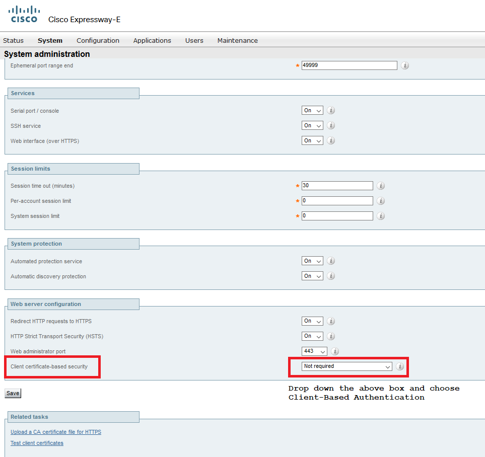 Enable Client Based Authentication