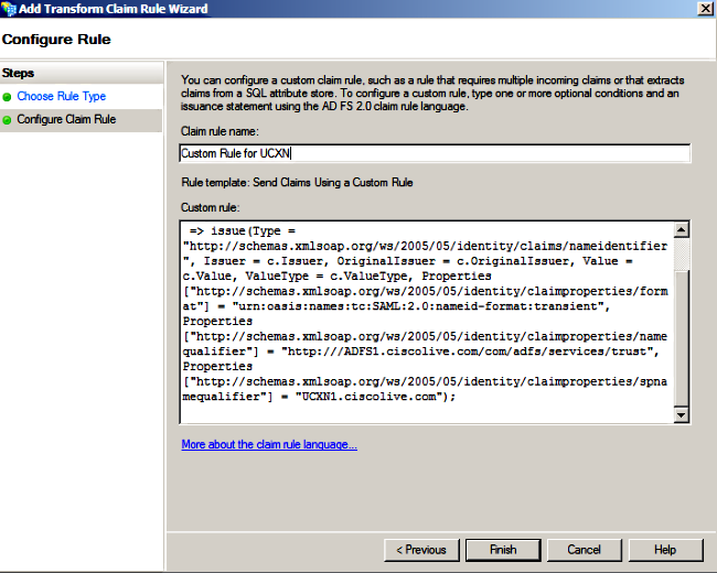 Configure a custom rule for ICXN