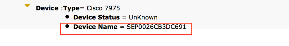 Verify the Device Name for the Desk Phone in the Dialed Number Analysis Output