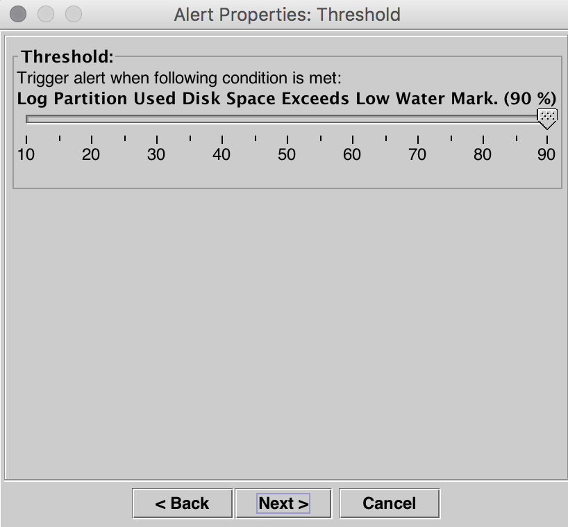 Alert Properties: Threshold.