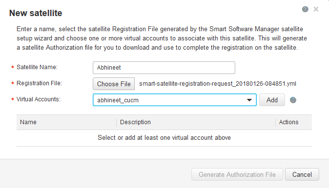 Nova Configuração de Satélite