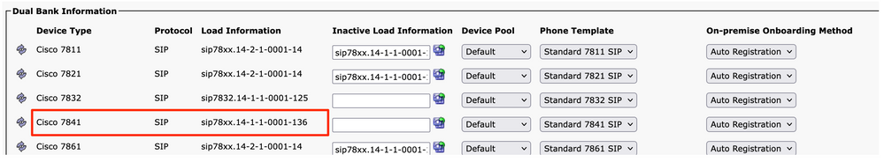 Select the Phone Load Name