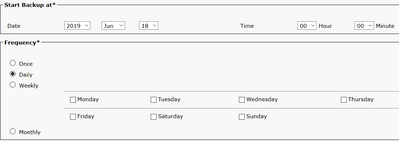 Configure Backup and Restore from GUI - Frequency config