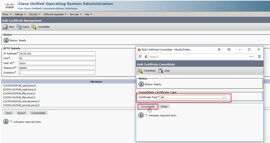 Consolidate All Certificate Types