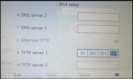 Configure the TFTP IP on the Phone