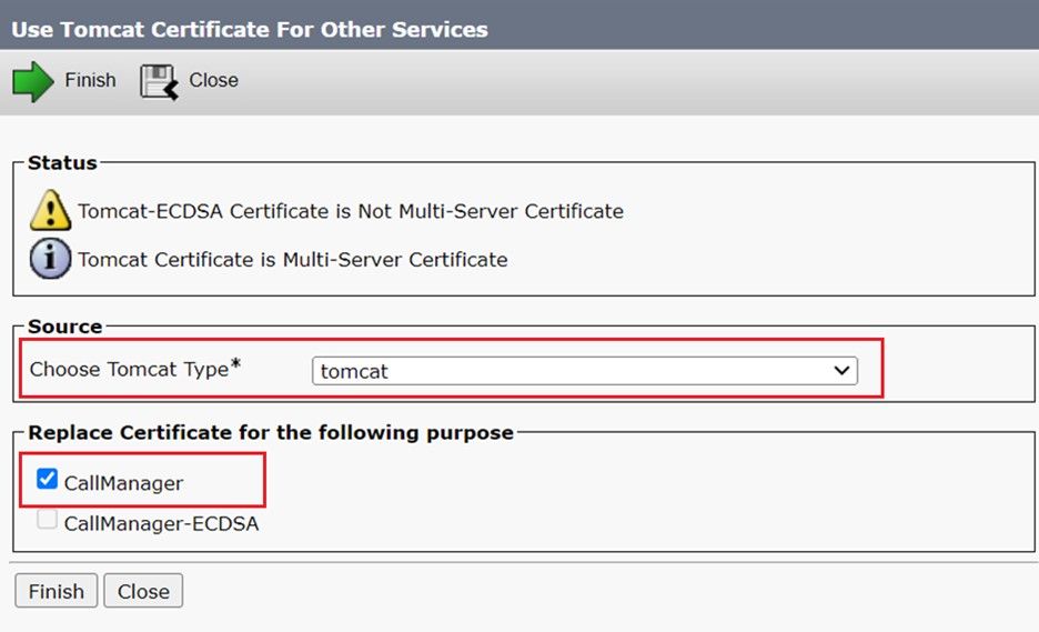 Click Reuse Certificate