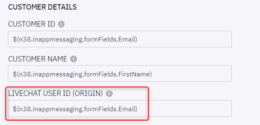 Livechat User ID example