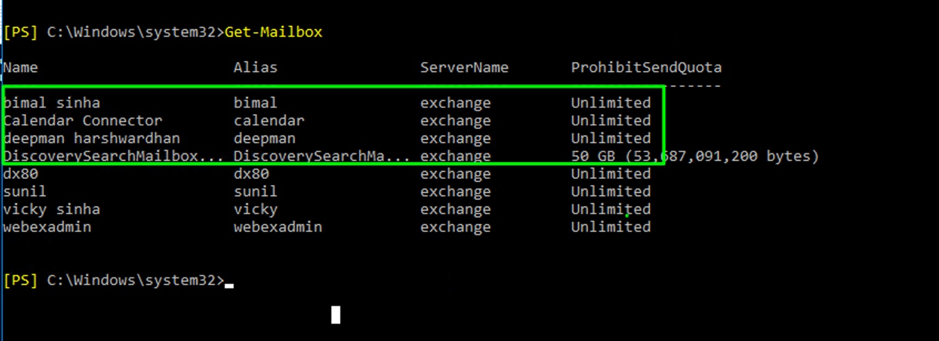 Get-Mailbox command