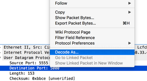 Select Decode and Destination Port