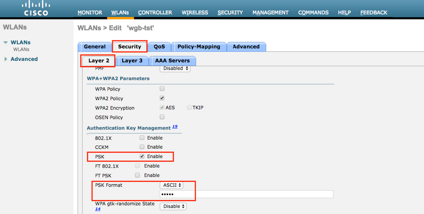 Enter authentication key information