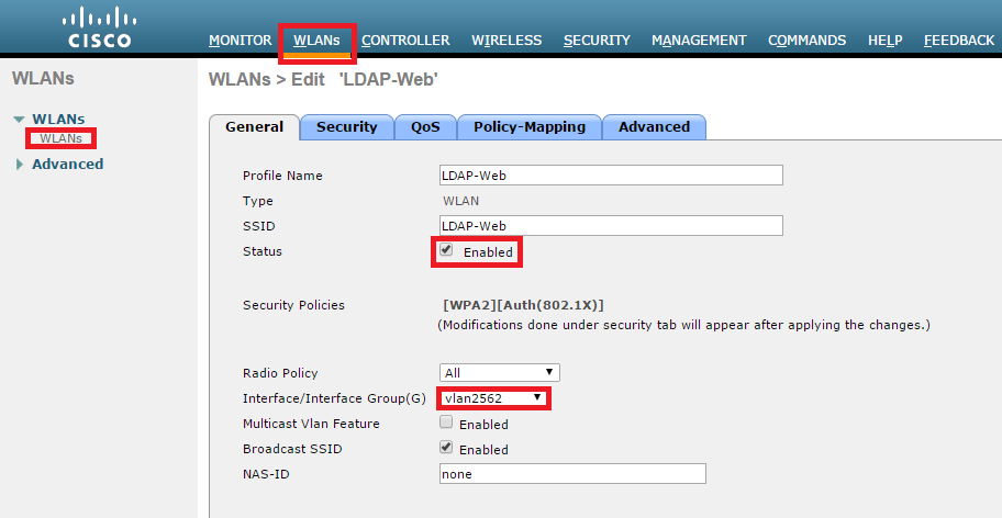 Configurar GUI de WLC