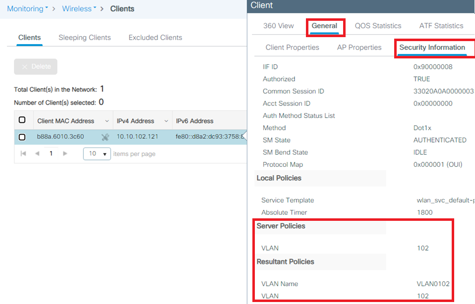 Verify that your client is assigned to the proper VLAN