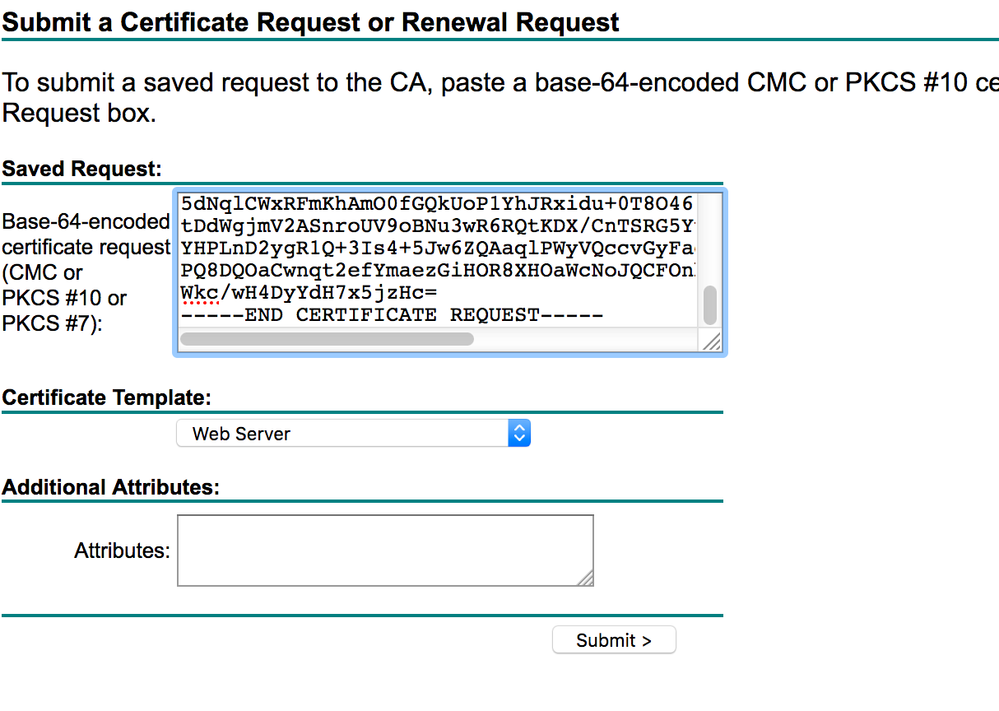 Windows CA server : import the CSR