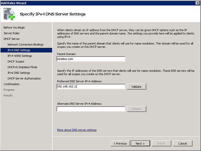 Configure the Default DNS Settings