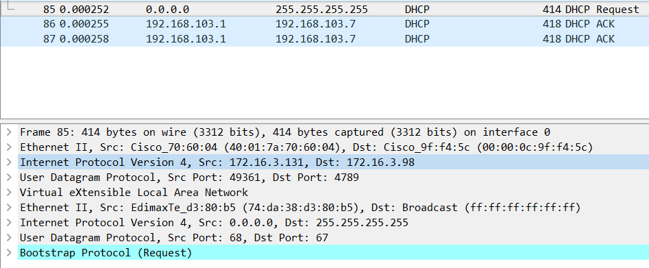 Capture VXLAN Request