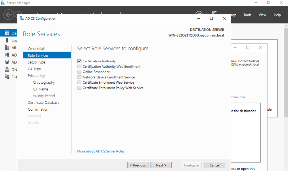 Configure the CA