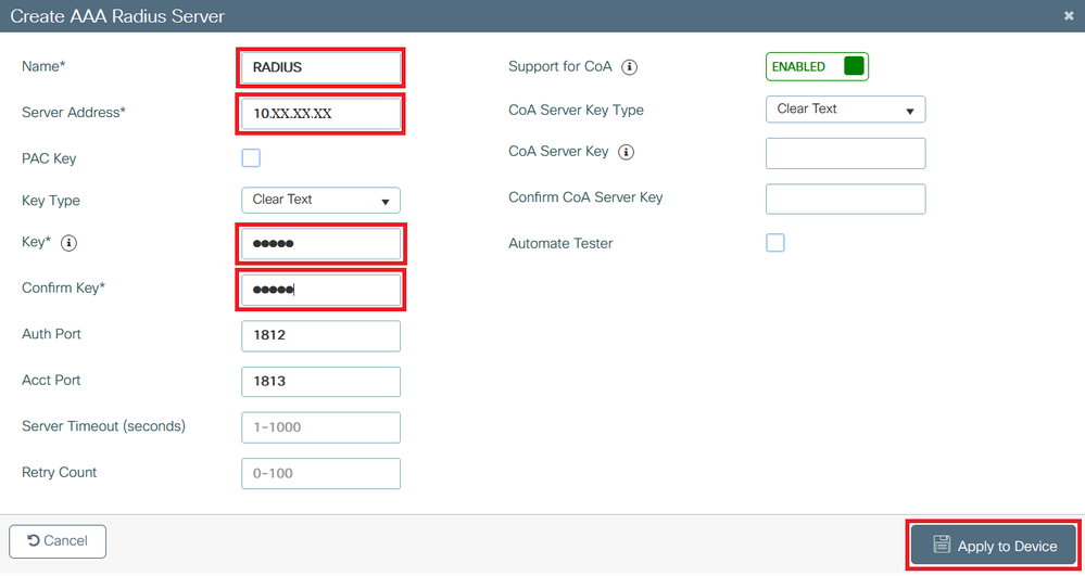 AAA Configuration on 9800 WLC