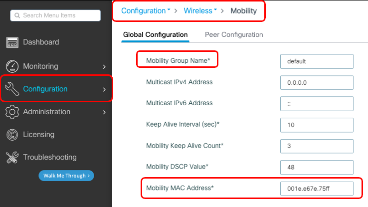 Mobility Global Config