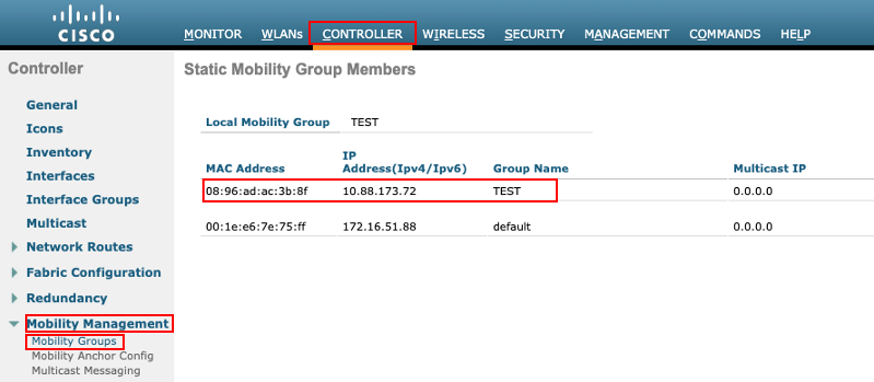 AireOS : Verifying Mobility Details