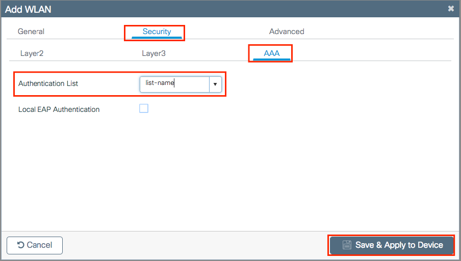 WLAN Security AAA