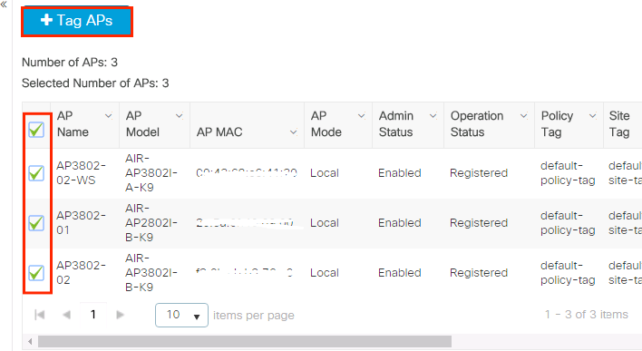 Select APs to Tag