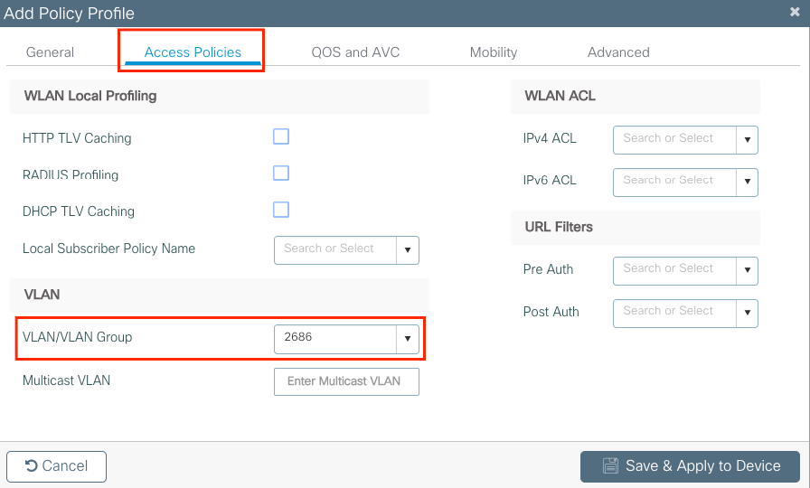 Policy Profile Access Policies