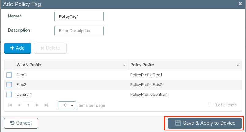 Repeat Policy Tag Configuration