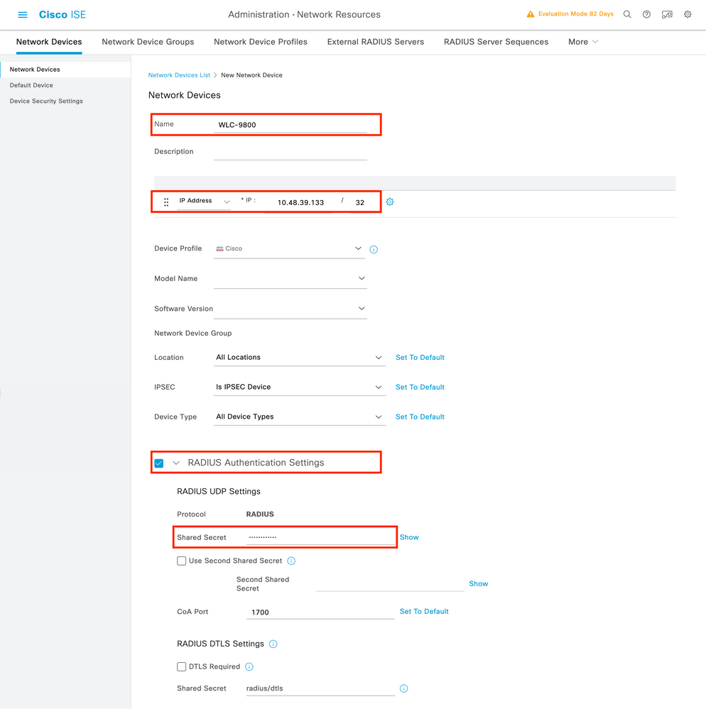 Radius - ISE - Network Device Config All