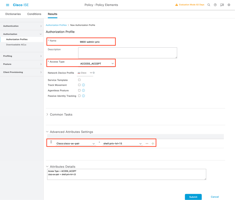 Radius - ISE - Policy Element Config