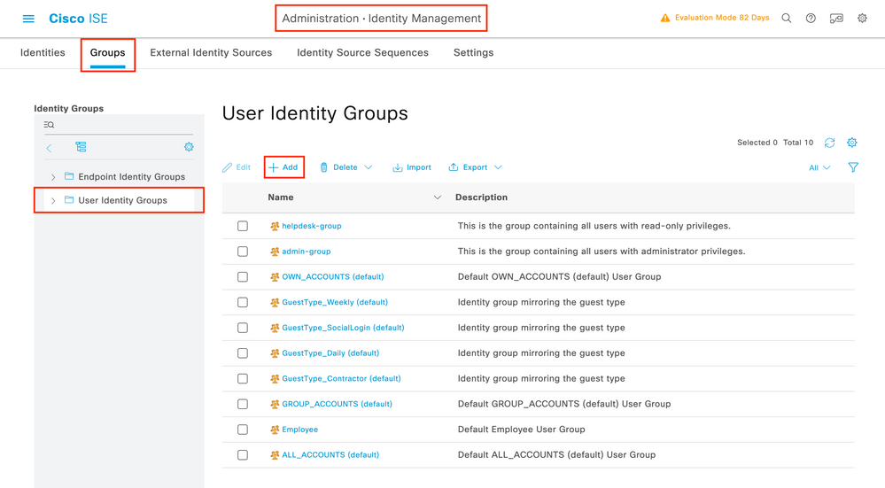 Radius - ISE - User Identity Groups