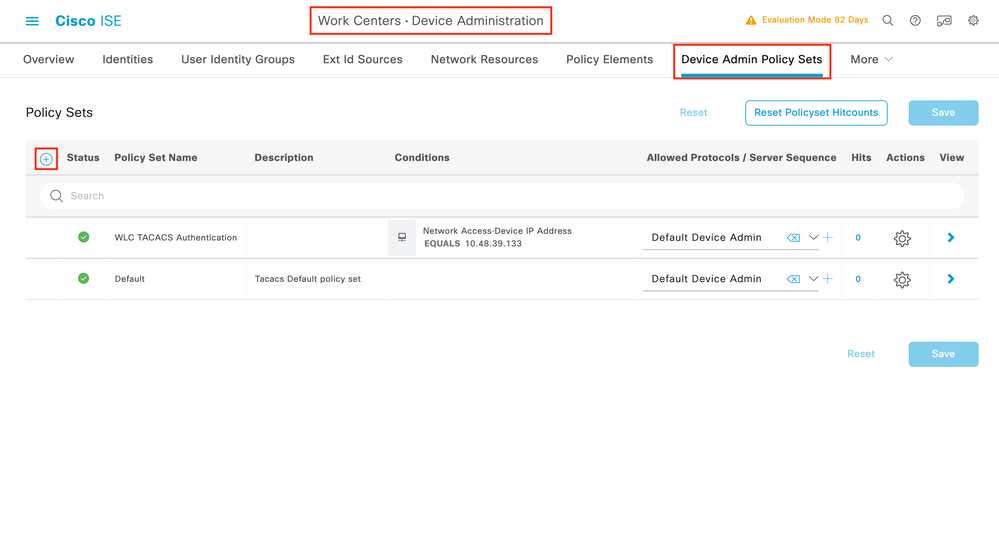 TACACS - ISE - Device Admin Policy Sets