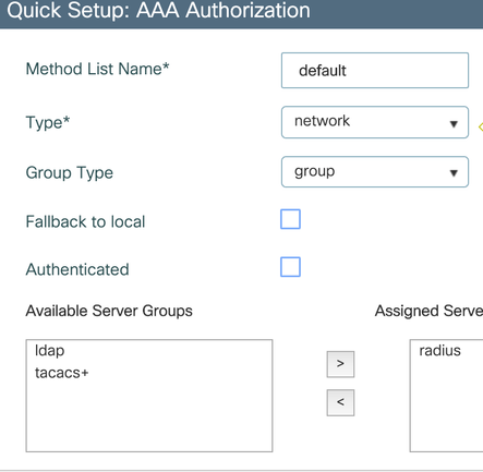 AAA Authorization Network