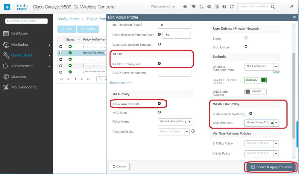 Configure AP as an OEAPApply policy tag to access point