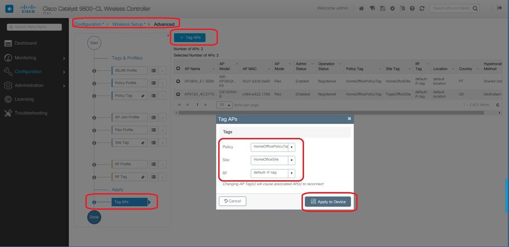 Configure AP as an OEAP-Policy Profile Split ACL setting