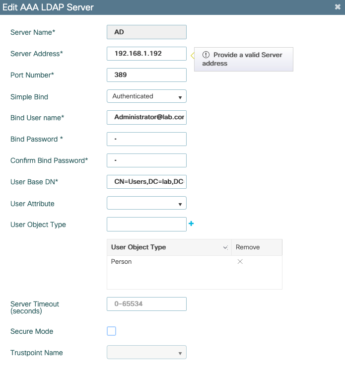 Edit LDAP server on the WLC