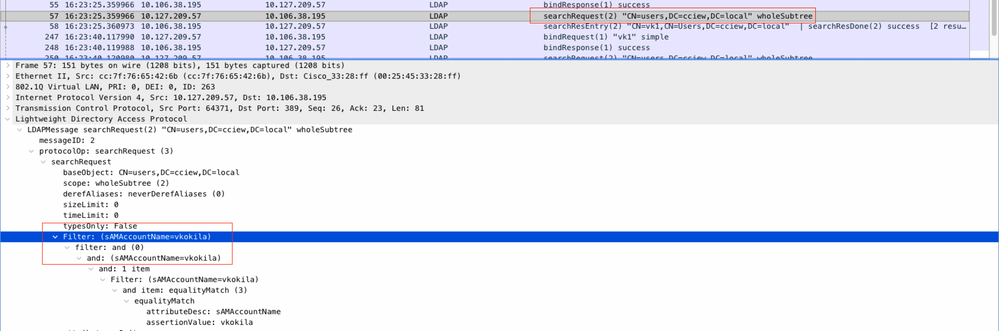 LDAP PCAP : searchrequest