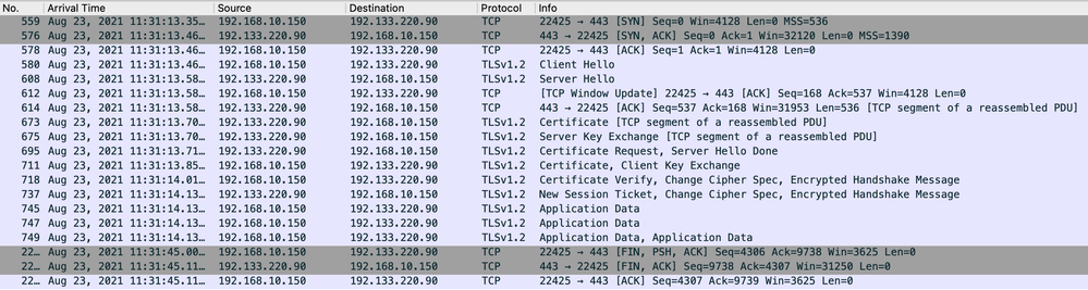 Smart Licensing packet capture screenshot