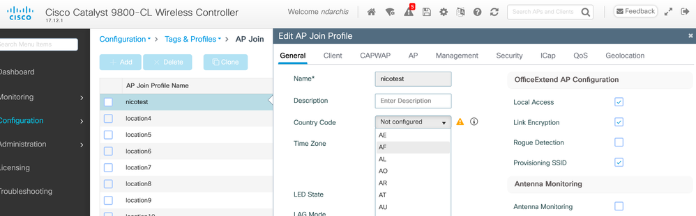 Select The Right Country Code for the APs in each AP Join Profile