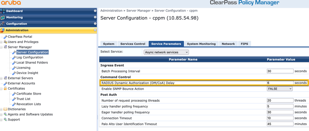 cppm_coa_delay