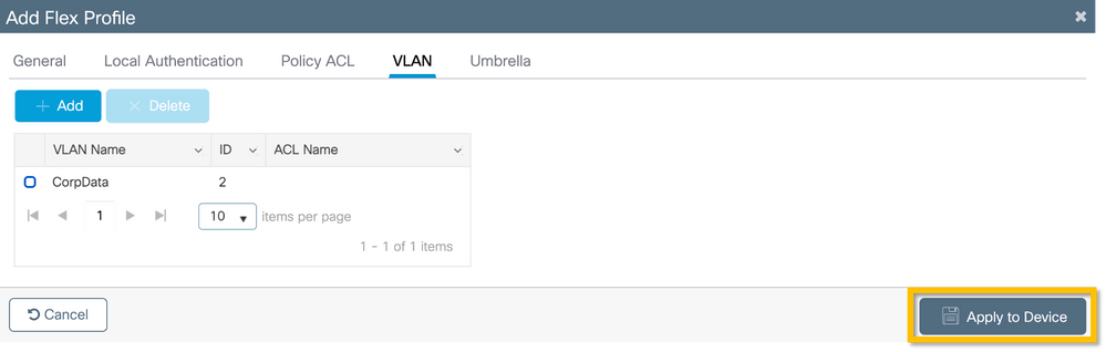 17. Flex Profile - VLAN – 適用