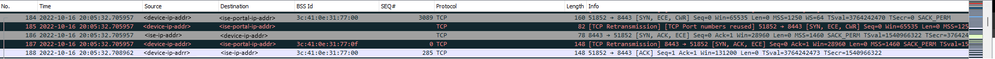 Second Connection and New TCP Session to ISE Portal